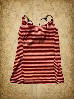 Fairy Fashion🧵🧚 Lululemon Tank Top Orange Navy Blue sz S